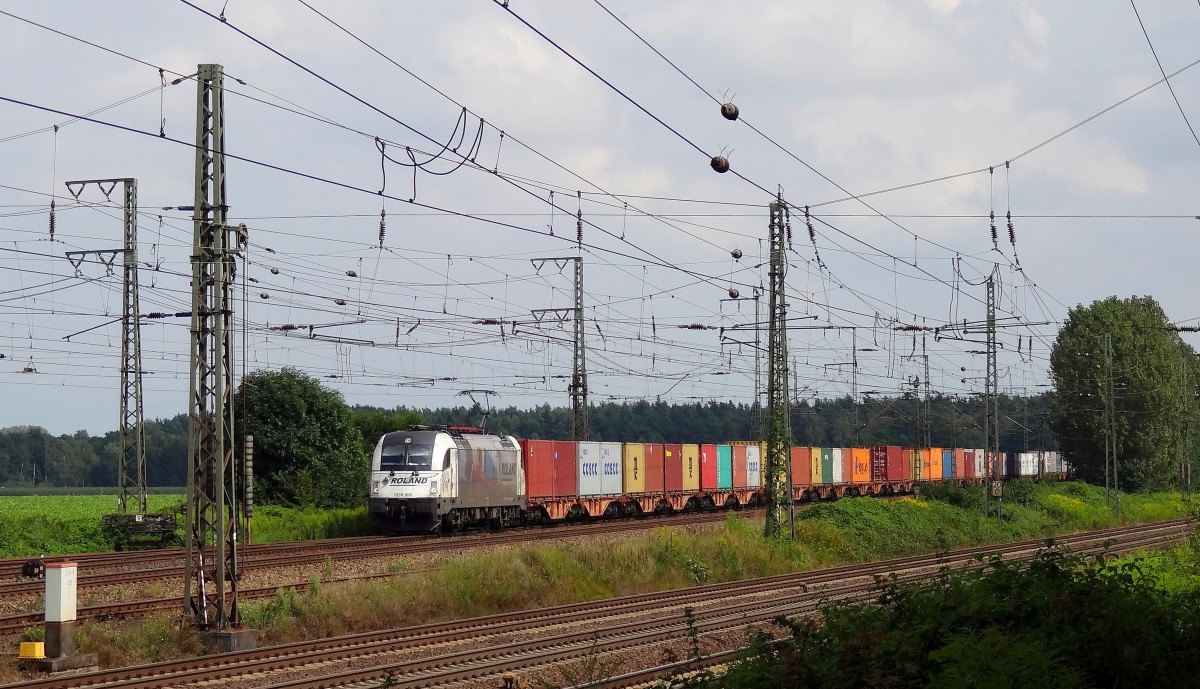 Am 7.8.14 beschleunigte der Roland Taurus der Wiener Lokalbahn mit einem Güterzug.
Kurz davor musste der Zug anhalten, da sich im Bahnhof Wunstorf ein etwas größerer Stau gebildet hat. 
Aufgenommen bei Wunstorf. 