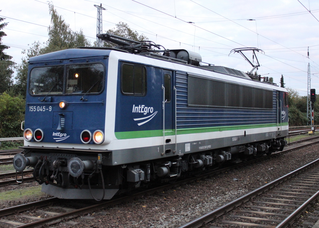 Am Abend des 09.10.2020 war IntEgro/PRESS 155 045-9 zu Gast im Rostock-Bramow.