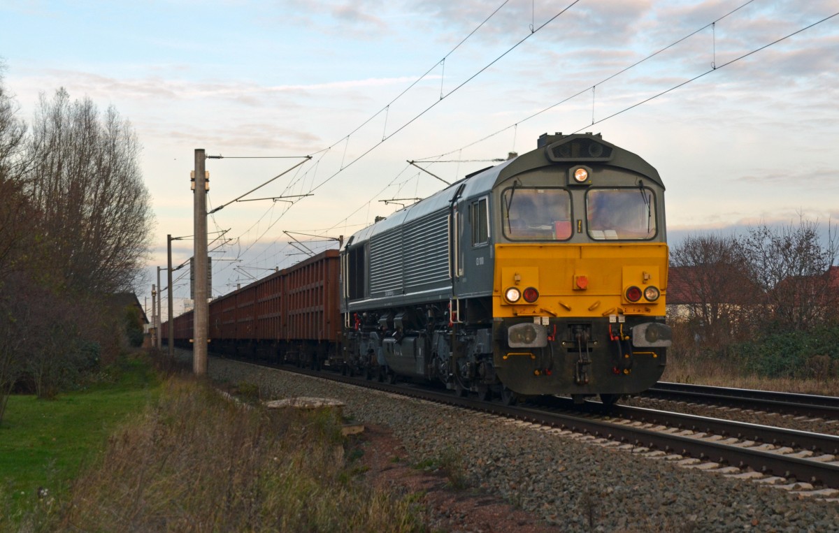 Am Morgen des 03.12.15 zog 266 105 der Captrain Deutschland einen Leerkohlezug von Helmstedt nach Profen durch Greppin Richtung Bitterfeld.