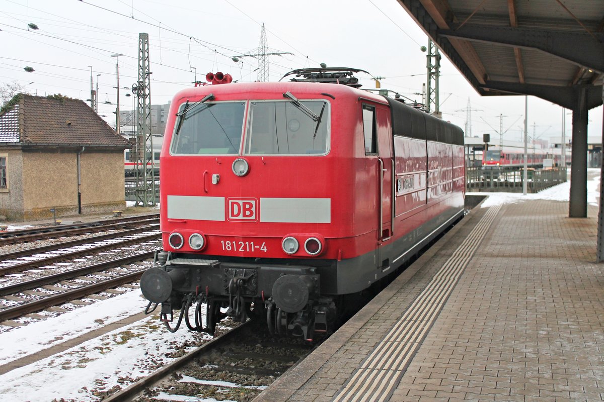 Am Nachmittag des 19.01.2017 stand 181 211-4  Lorraine  abgestellt auf Gleis 99 im Badischen Bahnhof von Basel und wartete darauf, den Pbz nach Frankfurt (Main) Hbf zu bespannen.