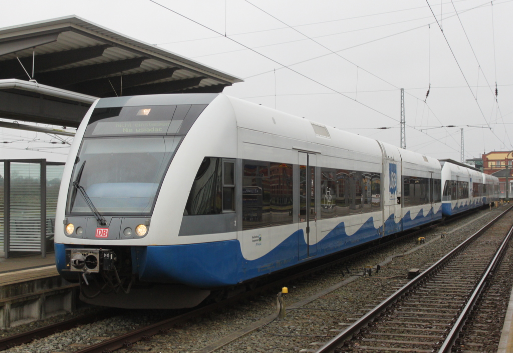 Am Nachmittag waren 3x GTW 2/6 von der Usedomer Bäderbahn zu Gast im Rostocker Hbf.06.12.2019