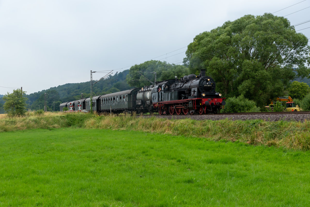 Am Samstag 6 Juni 2019 fahrt 78 468 dampft mit Sonderzug von Altenbeken nach Bielefeld und passiert Lügde