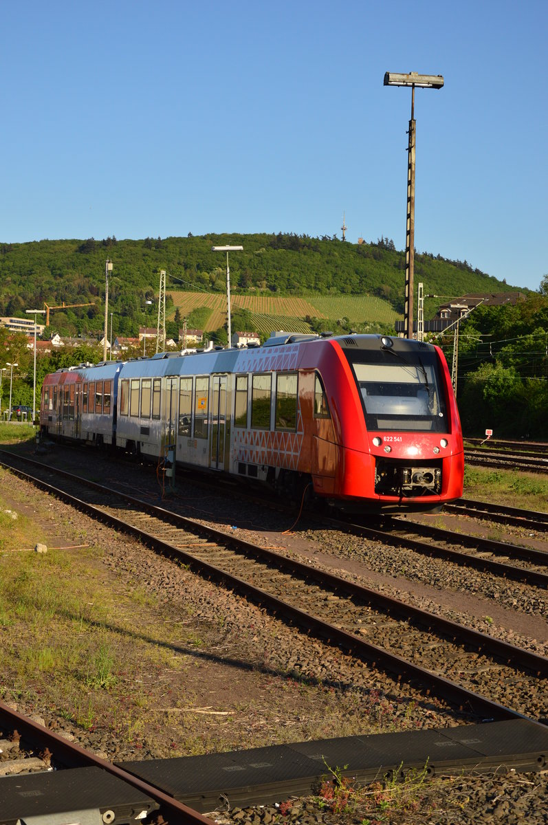 Am Sonntagabend den 8.5.2016 steht der 622 541 in Bingen in der Abstellung.
