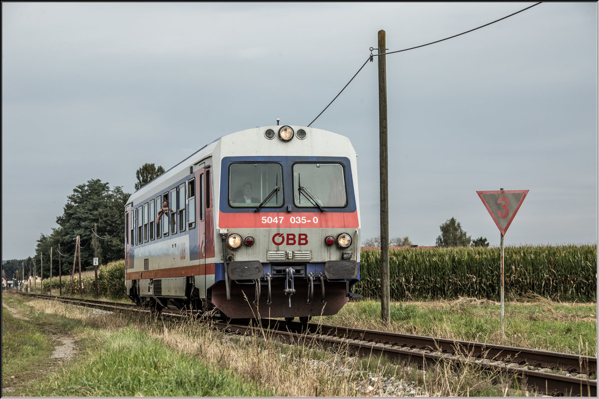 Am Weg zurück nach Spielfeld kurz vor Mureck . 
5047.35 zwischen Wiesen und Feldern an diesem 14.09.2019