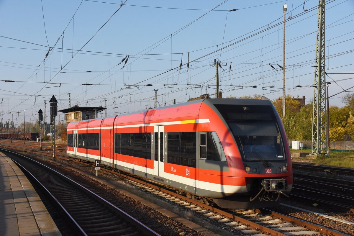 ANGERMÜNDE (Landkreis Uckermark), 15.10.2019, ein Zug der Baureihe 646 auf dem Weg zum Abstellgleis