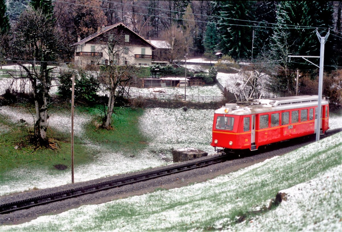 Ankunft in Bevieux von Villars im April 1980. Digitalisiert von einer Kodak-Folie.