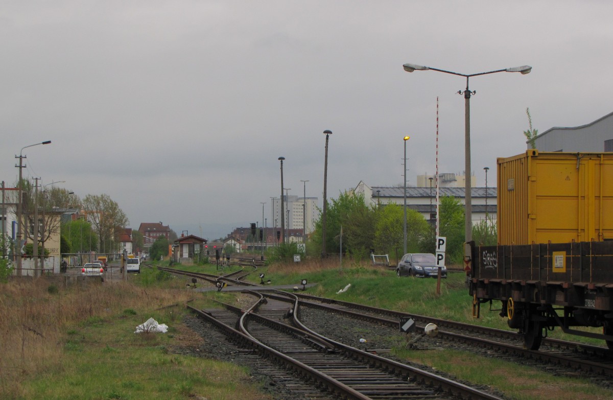 Anschluss- und Abstellgleise am 10.04.2014 in Erfurt Nord.