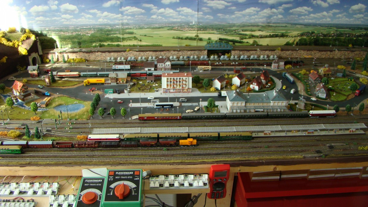 Ansicht Anlage mit DR Rollmaterial, Epoche IV am 16.05.2014