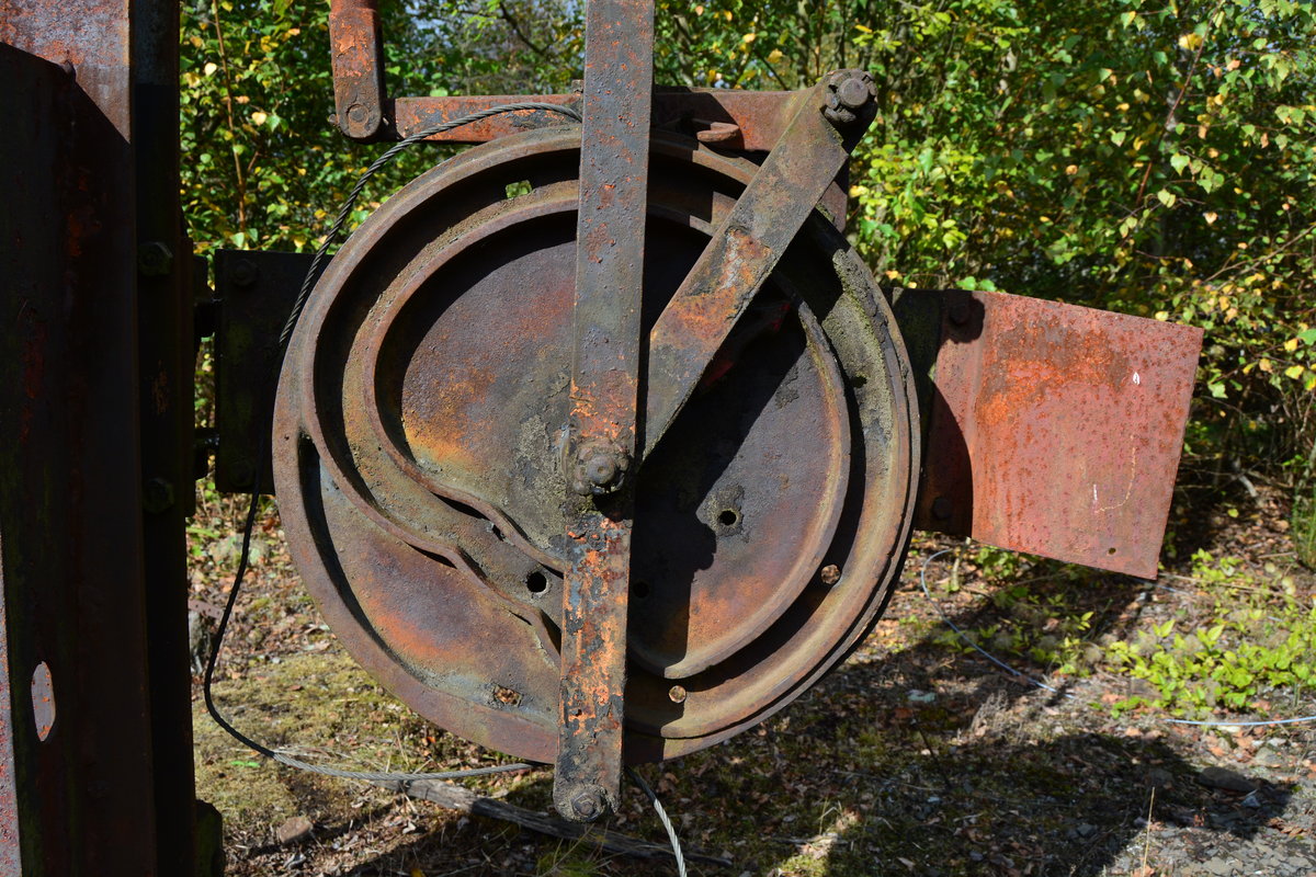 Ansicht des Mechanismus im Flügelsignal.

Raeren 08.10.2016
