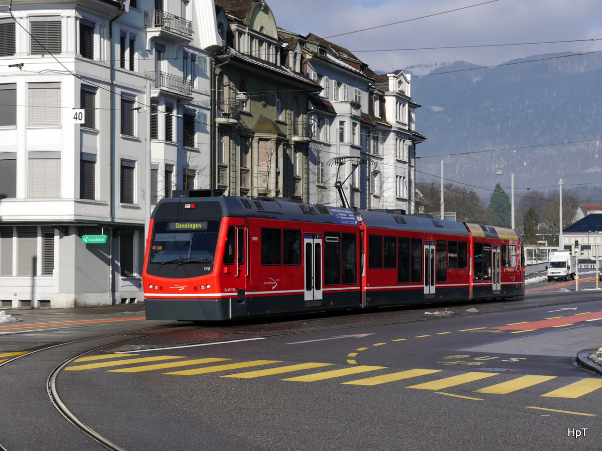 asm Oberaargau - Be 4/8  112 bei der einfahrt in den Bahnhof Solothurn am 23.01.2016