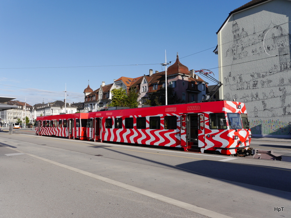 asm Oberaargau - Triebwagen Be 4/4 14 mit Steuerwagen Bt 112 (ex FW) im Bahnhof Solothurn am 14.08.2014