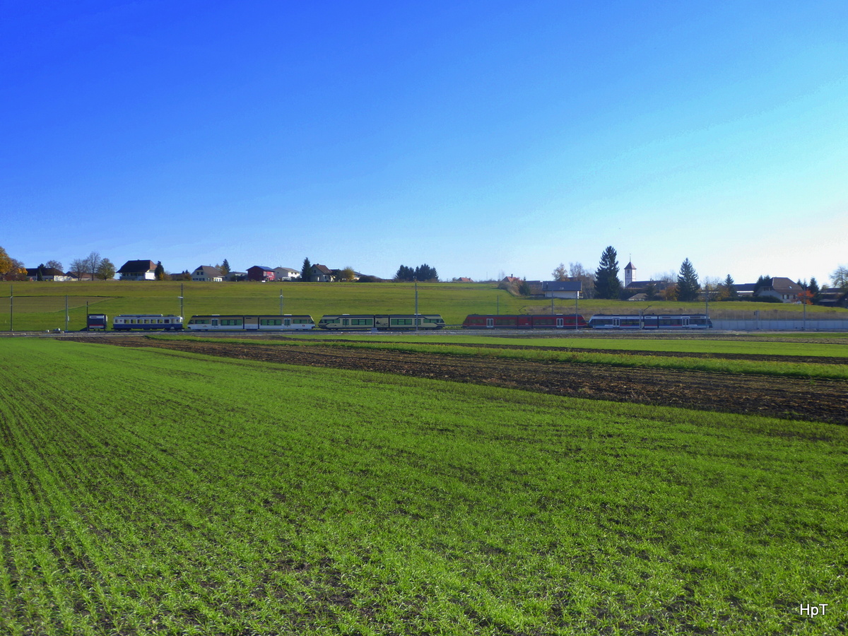 asm Seeland / MOB Goldenpass - Triebwagentreff  in Siselen-Finstrehennen am 03.11.2017