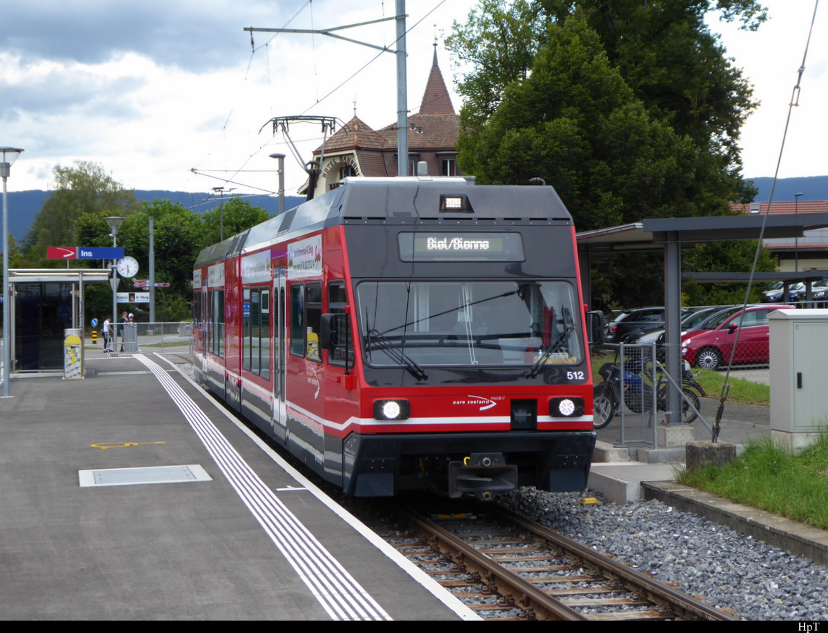 asm Seeland - Be 2/6  512( ex Goldenpass Be 2/6  7003 ) in Ins als Regio nach Biel am 18.08.2020