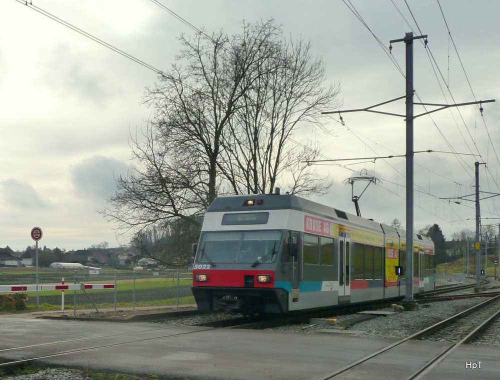 asm Seeland - GTW Be 2/6 502 unterwegs in Siselen am 15.01.2014