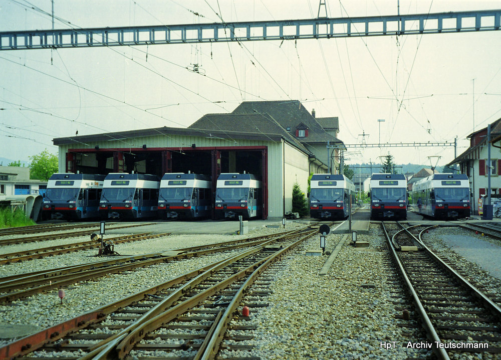 asm Seeland - Triebwagen Be 2/6 501 - 507  in Täuffelen am 19.05.1998