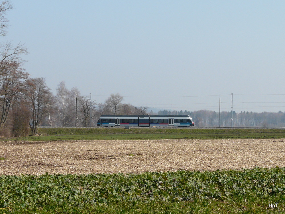asm Seeland - Triebwagen Be 2/6 504 unterwegs zwischen Siselen und Lüscherz am 07.03.2014