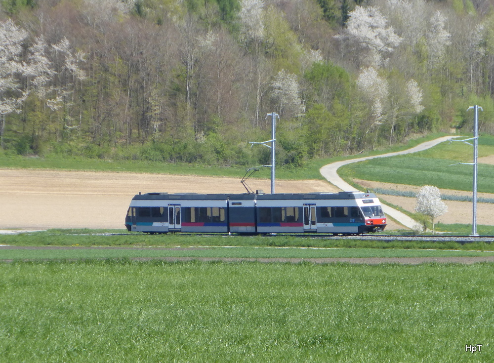 asm Seeland - Triebwagen Be 2/6 504 unterwegs bei Siselen am 10.04.2014
