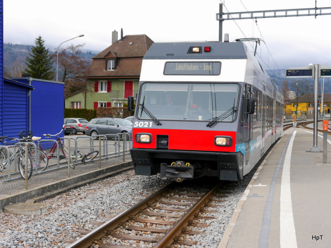 asm Seeland - Triebwagen Be 2/6 502 im Bahnhof Nidau am 25.03.2015