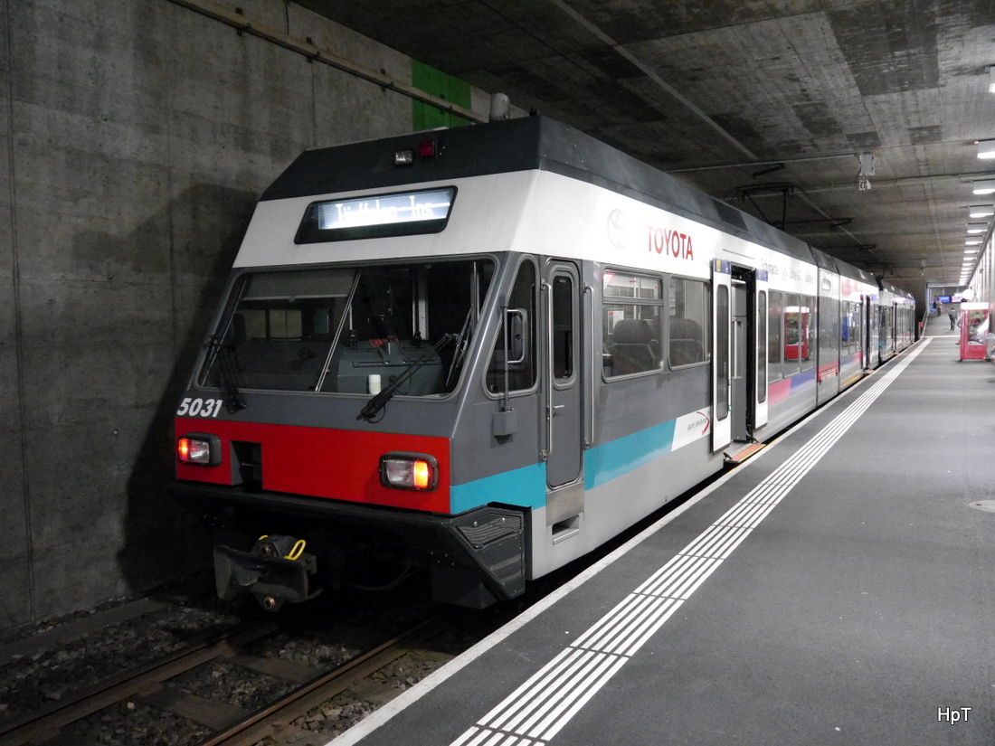 asm Seeland - Triebwagen Be 2/6 503 und Be 2/6 510 im Bahnhof Biel am 16.05.2015