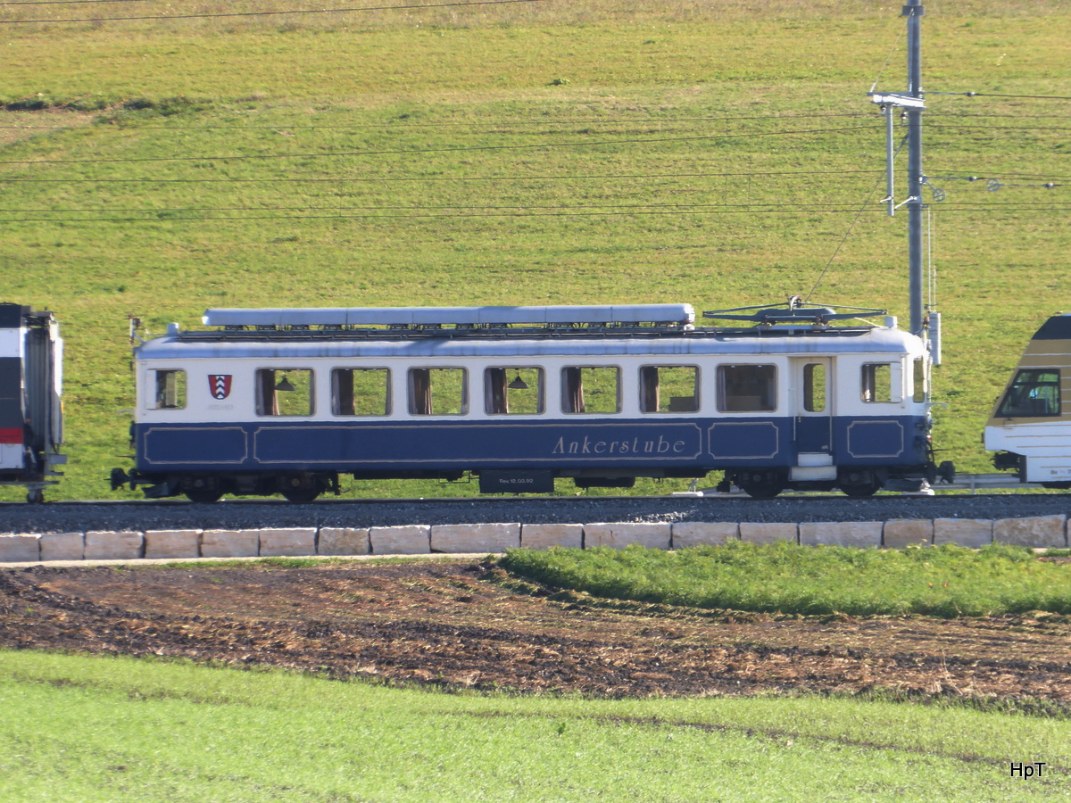 asm Seeland - Triebwagen Bre 4/4  516 abgestellt in Siselen - Finsterhennen am 03.11.2017