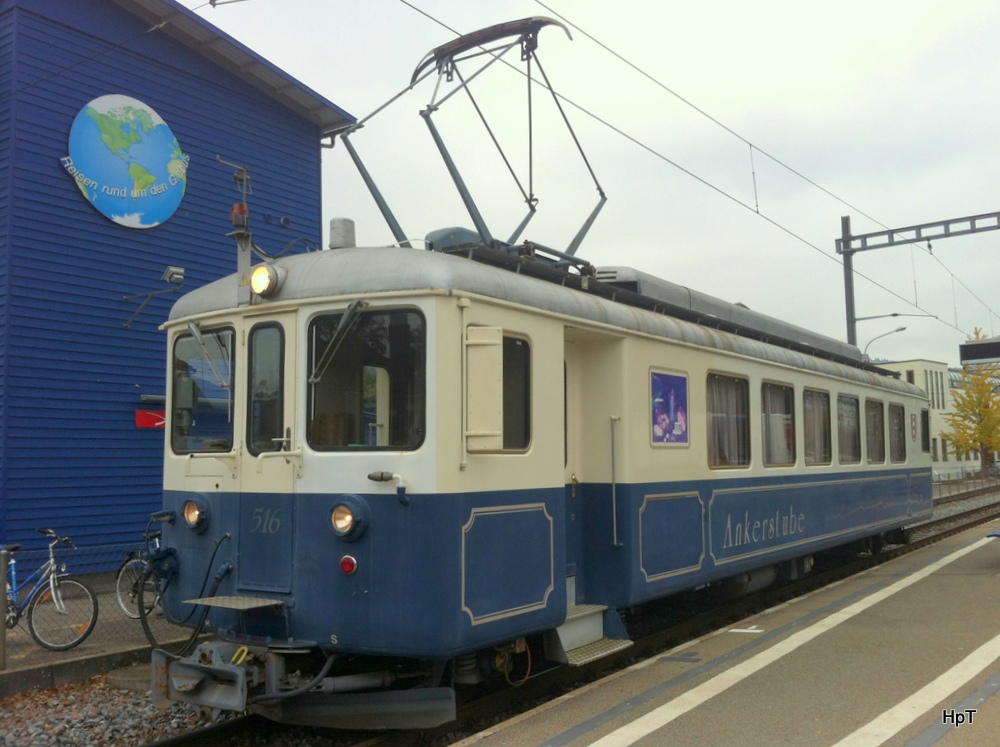 asm Seeland - Triebwagen Bre 4/4 516 in Nidau am 27.10.2014