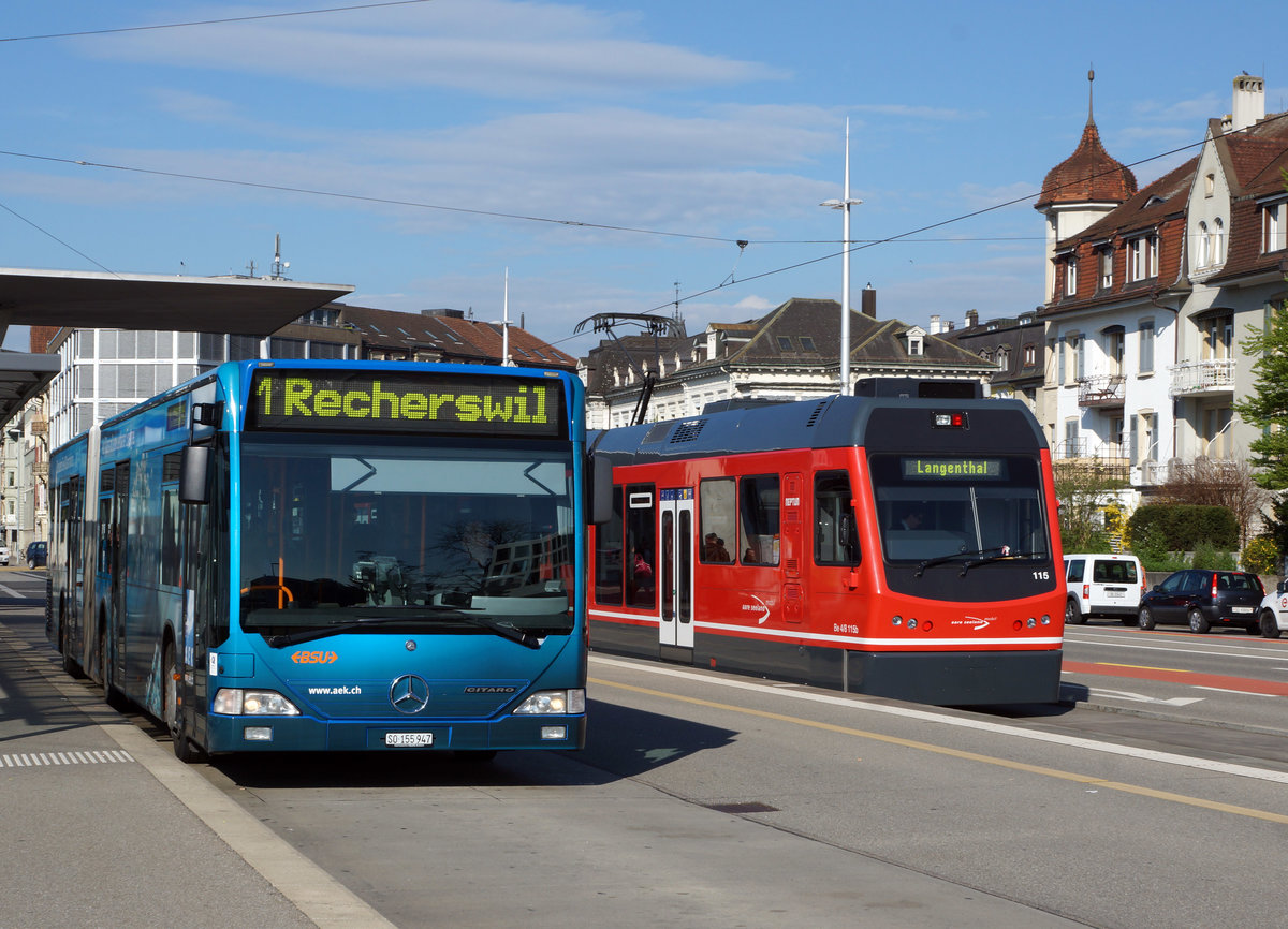ASm/BSU: Zusammentreffen von ASm und BSU auf dem Bahnhofplatz Solothurn am 11. April 2016.
Foto: Walter Ruetsch