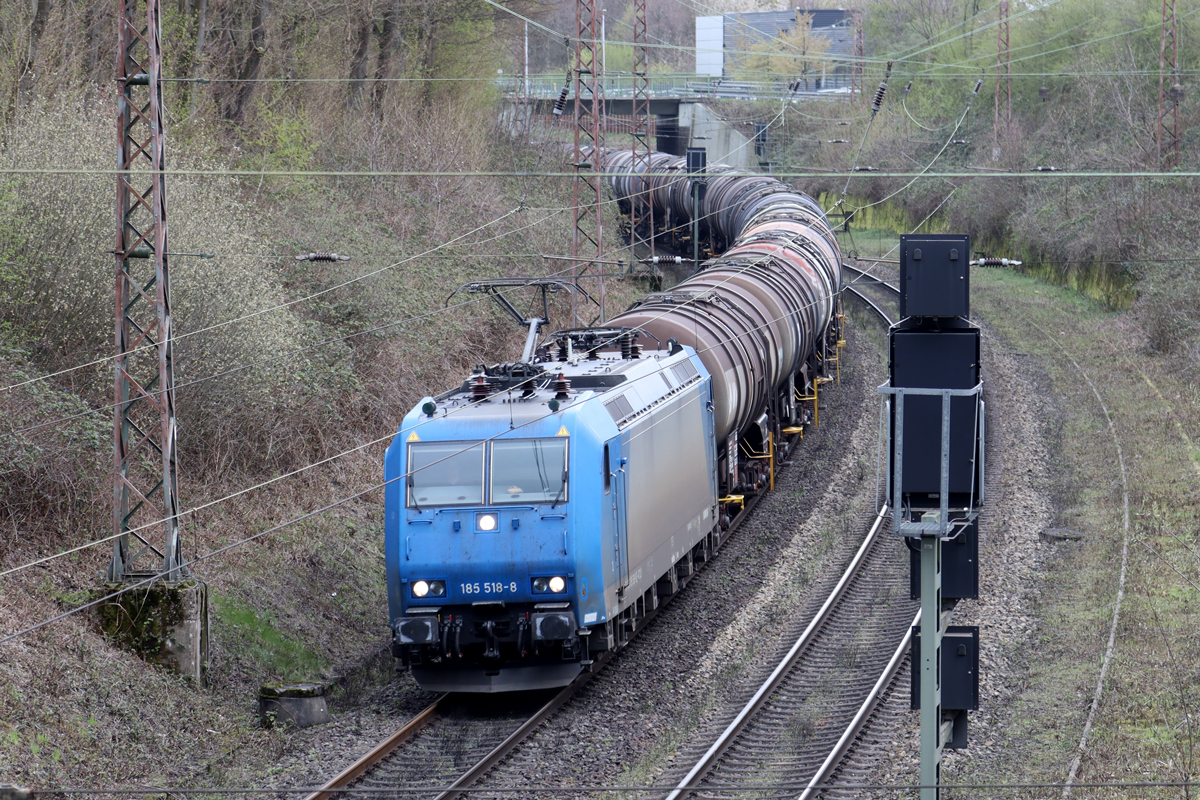ATLU 185 518-8 auf der Hamm-Osterfelder Strecke in Recklinghausen 12.4.2023