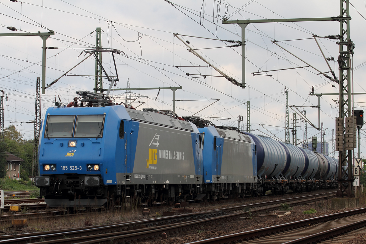 ATLU 185 525-3 und 185 526-1 unterwegs für WRS (Widmer Rail Services) in Oberhausen-West 5.10.2019