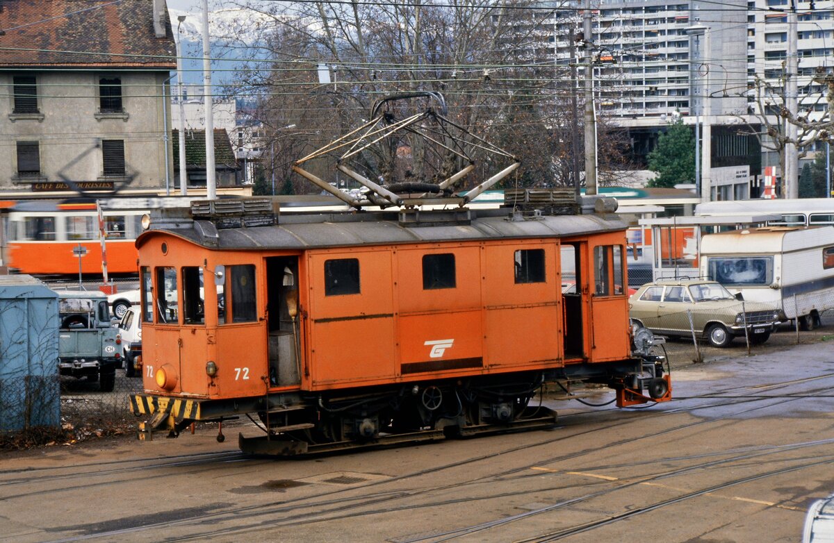 ATW 72 der Genfer Stra�enbahn (Schleife von Carouge, 20.02.1988)
