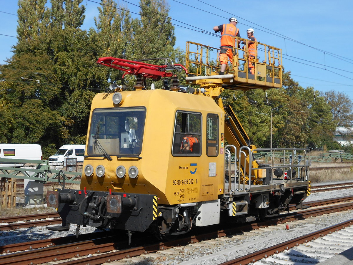 Auch die Fahrleitung über den Gütergleisen in Bergen/Rügen wurde,am 18.September 2018,demontiert dabei half dieses GAF.