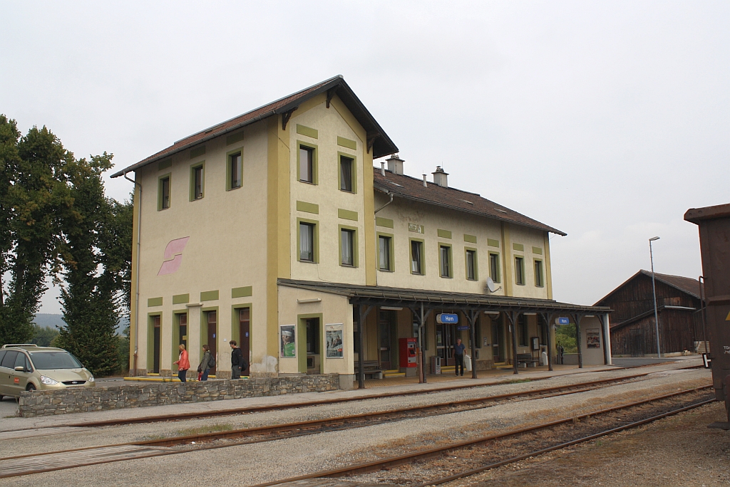 Aufnahmsgeb�ude des Bf. Horn am 24.August 2013.