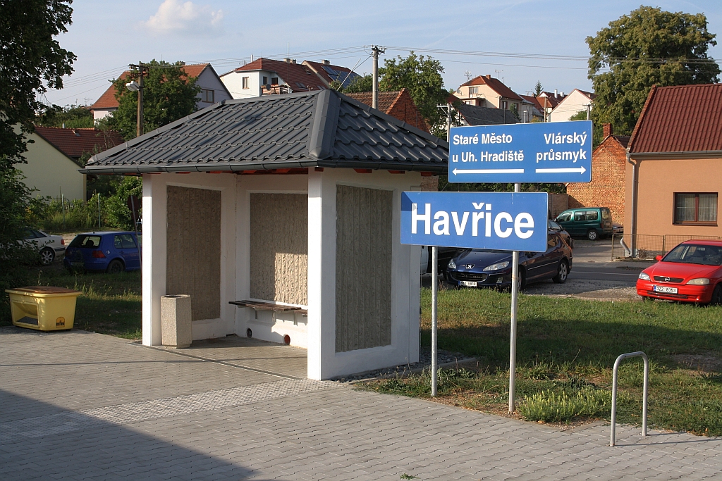  Aufnahmsgebäude  der Haltestelle Havrice am 20.Juli 2019.