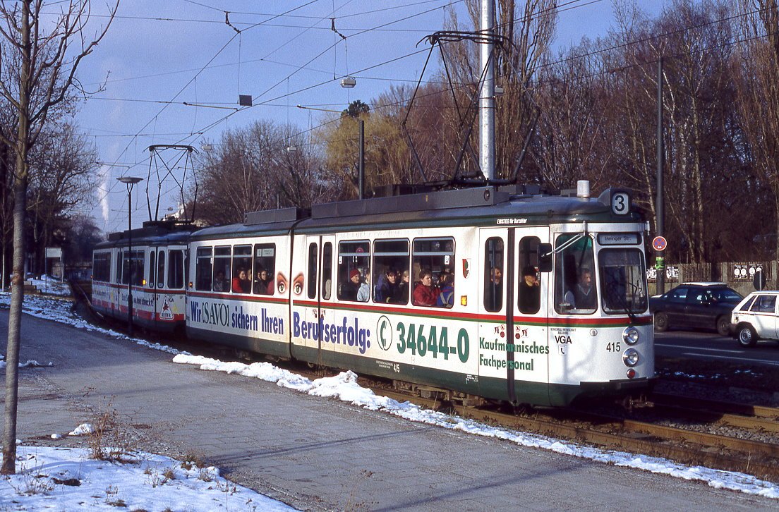 Augsburg 415 + 465, Haunstetter Straße, 25.02.1999.