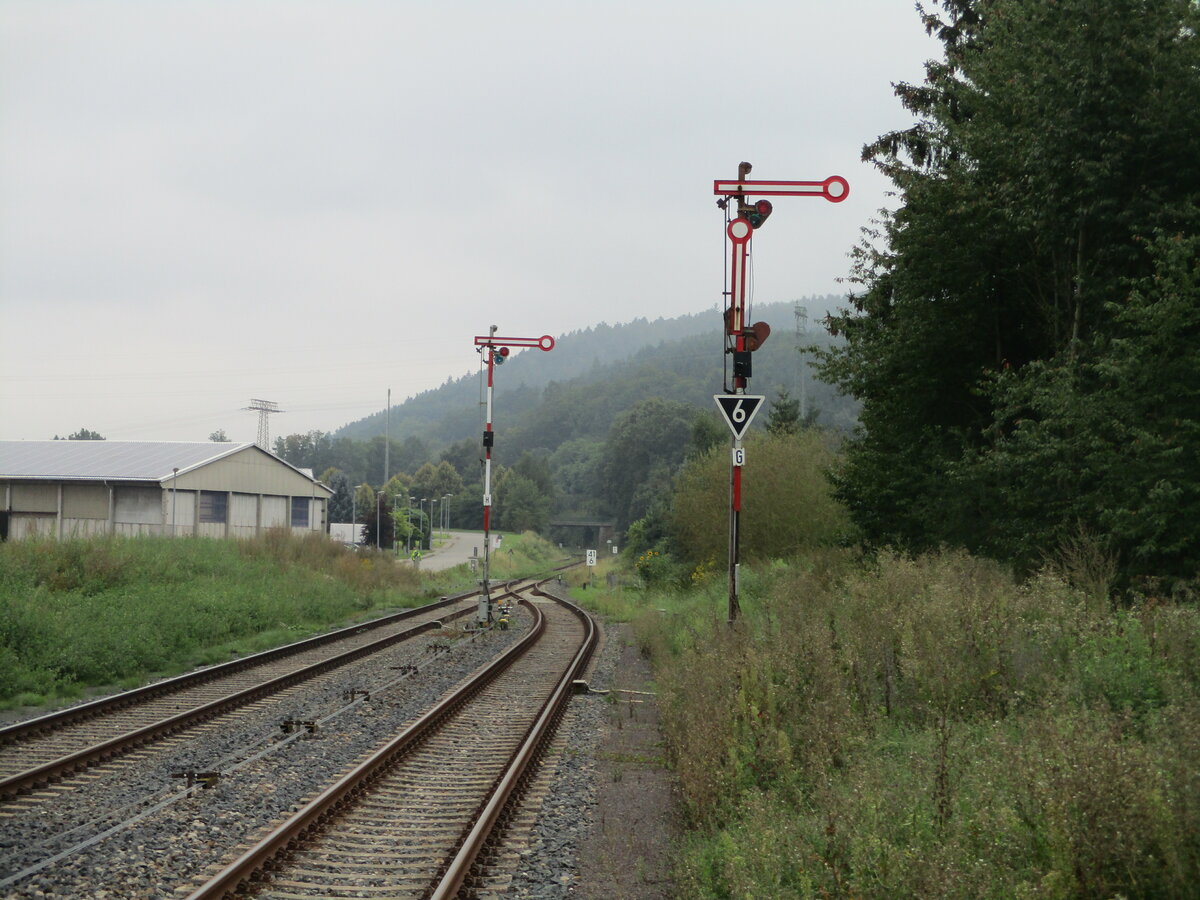 Ausfahrsignale aus Wernshausen in Richtung Schwallungen am 01.September 2021.