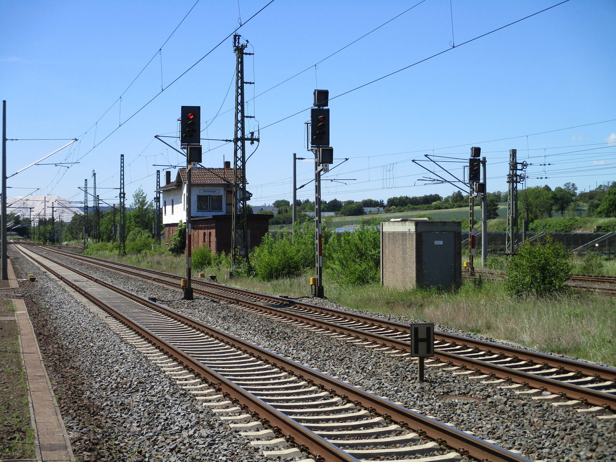 Ausfahrsignale N 802,801 und 803 Richtung Bebra aus Gerstungen am 29.Mai 2020.