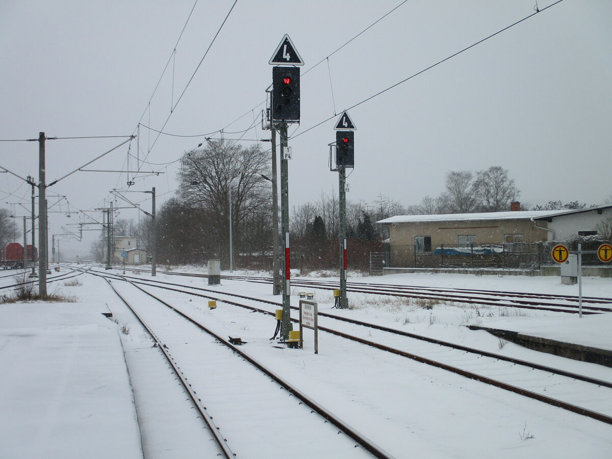 Ausfahrsignale P3 und P4,am 18.Januar 2024,in Sonneberg.