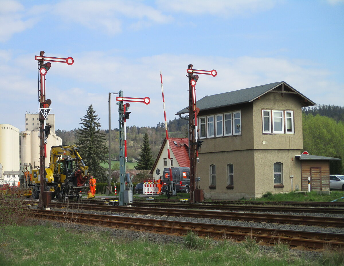 Ausfahrsignale in Themar,am 28.April 2022,in Richtung Meiningen.