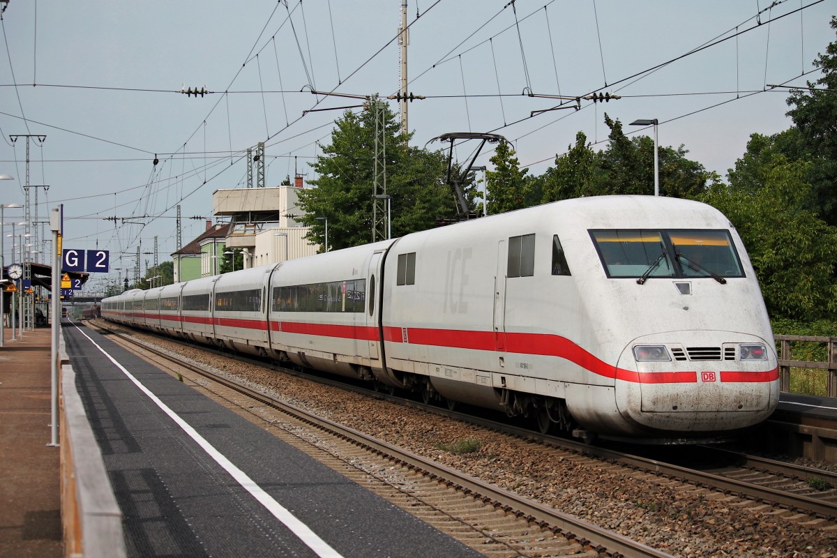 Ausfahrt von 401 069-0  Worms  in Müllheim (Baden) am 25.07.2014 in Richtung Norden.