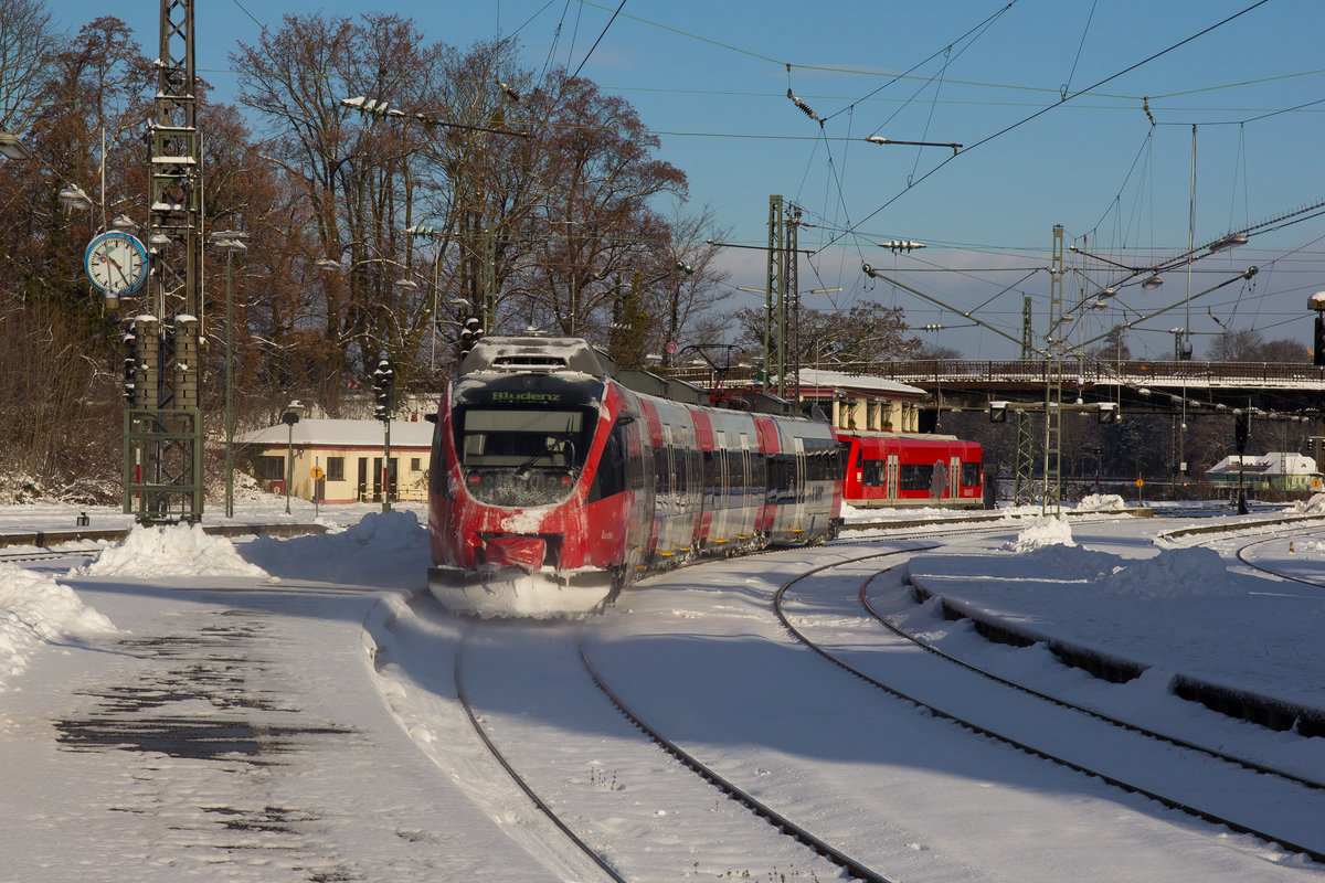 Ausfahrt für 4024 098-8 gen Österreich in Lindau. 17.1.2017