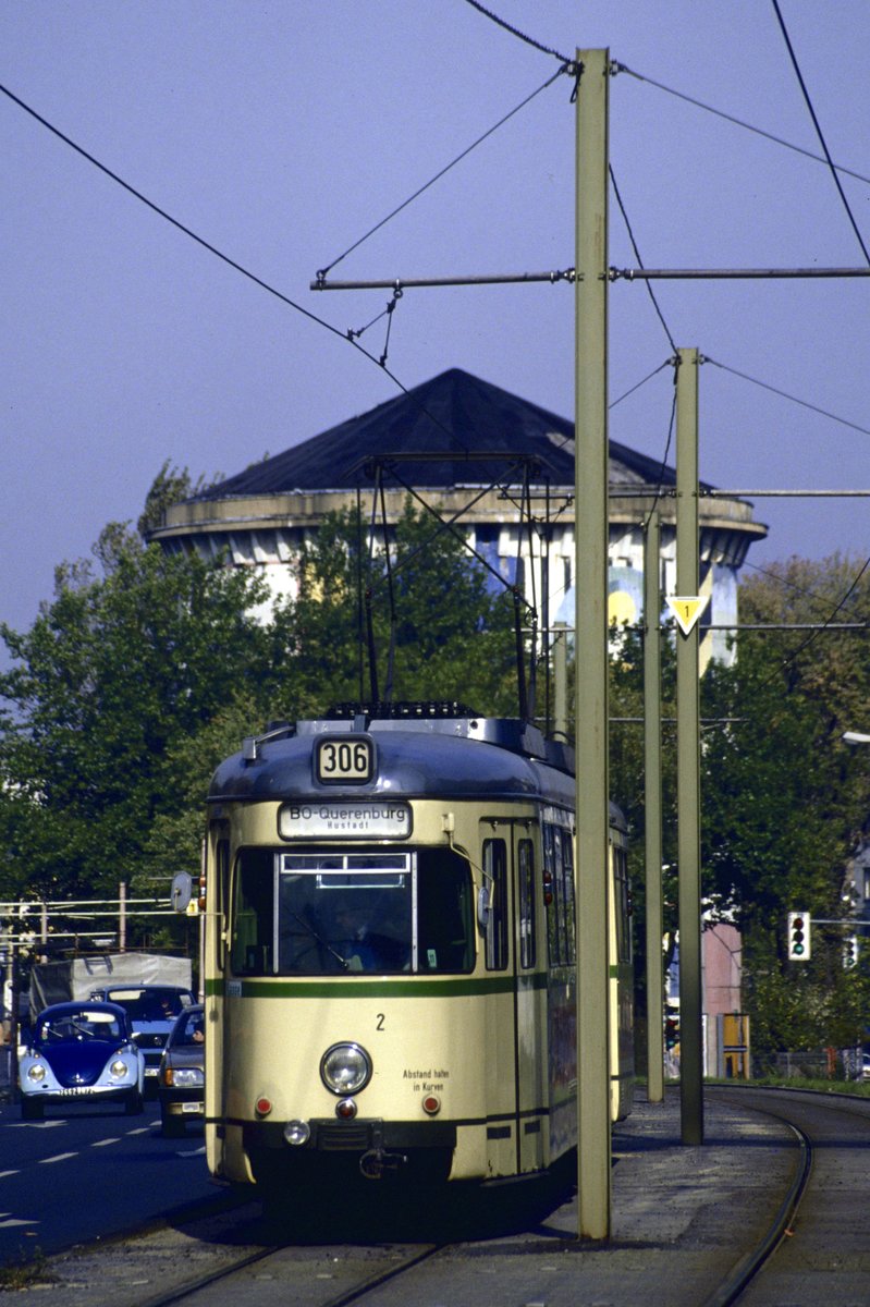Ausfahrt Haltestelle Oskar-Hoffmann-Str. Sept. 1992, LInie 306 der BOGESTRA