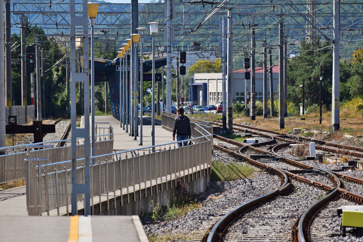 Ausfahrt Richtung Süden des Bahnhofs Bistrita am 14.09.2017