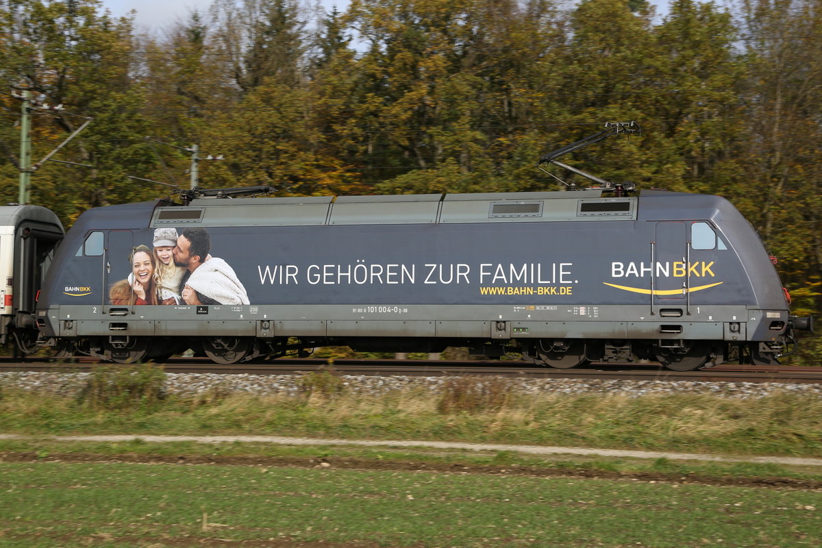 Bahn BKK auf einer BR 101 am 31.10.2017 bei Eglharting.