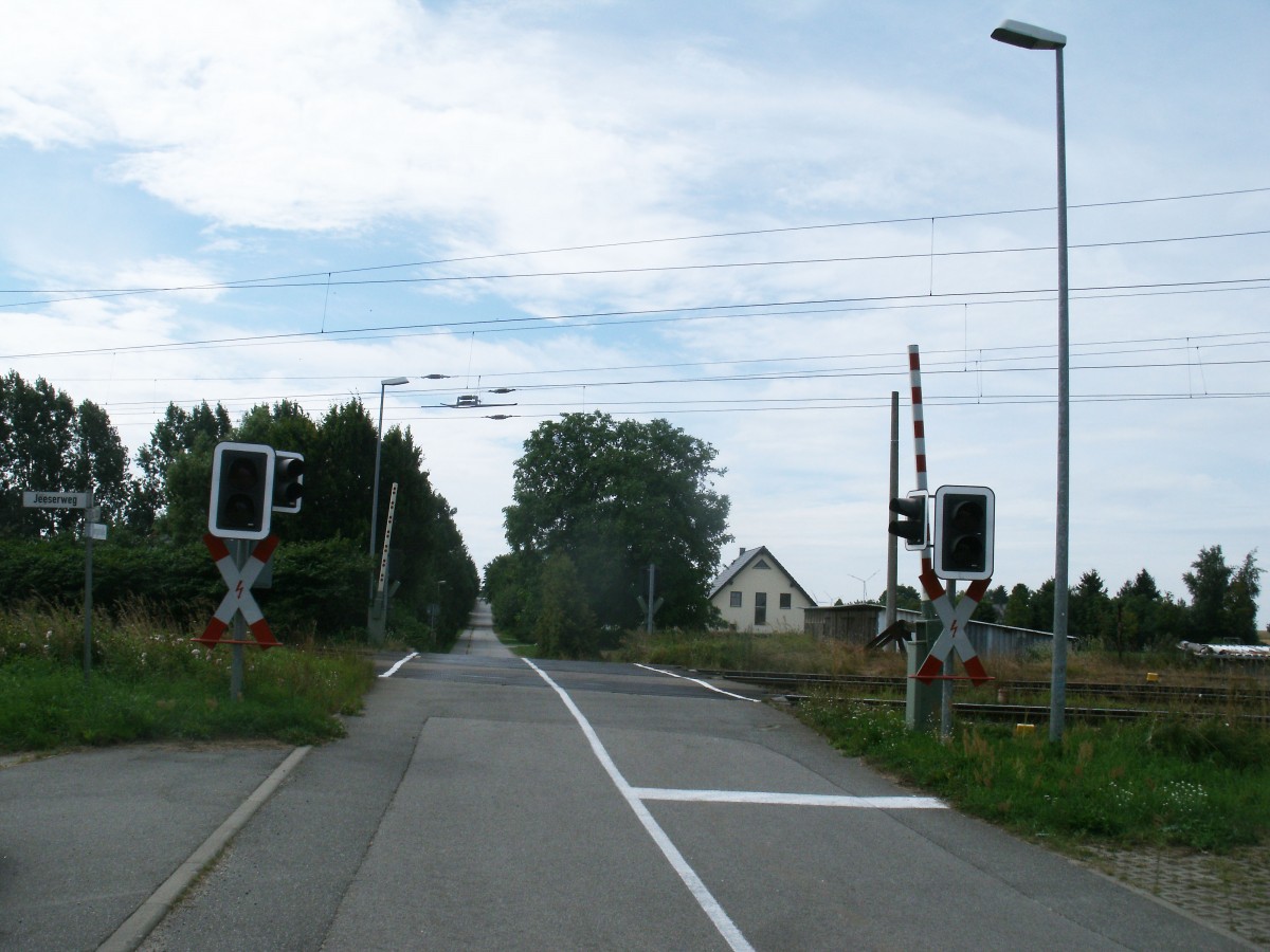 Bahnbergang in Miltzow am 18.August 2013.