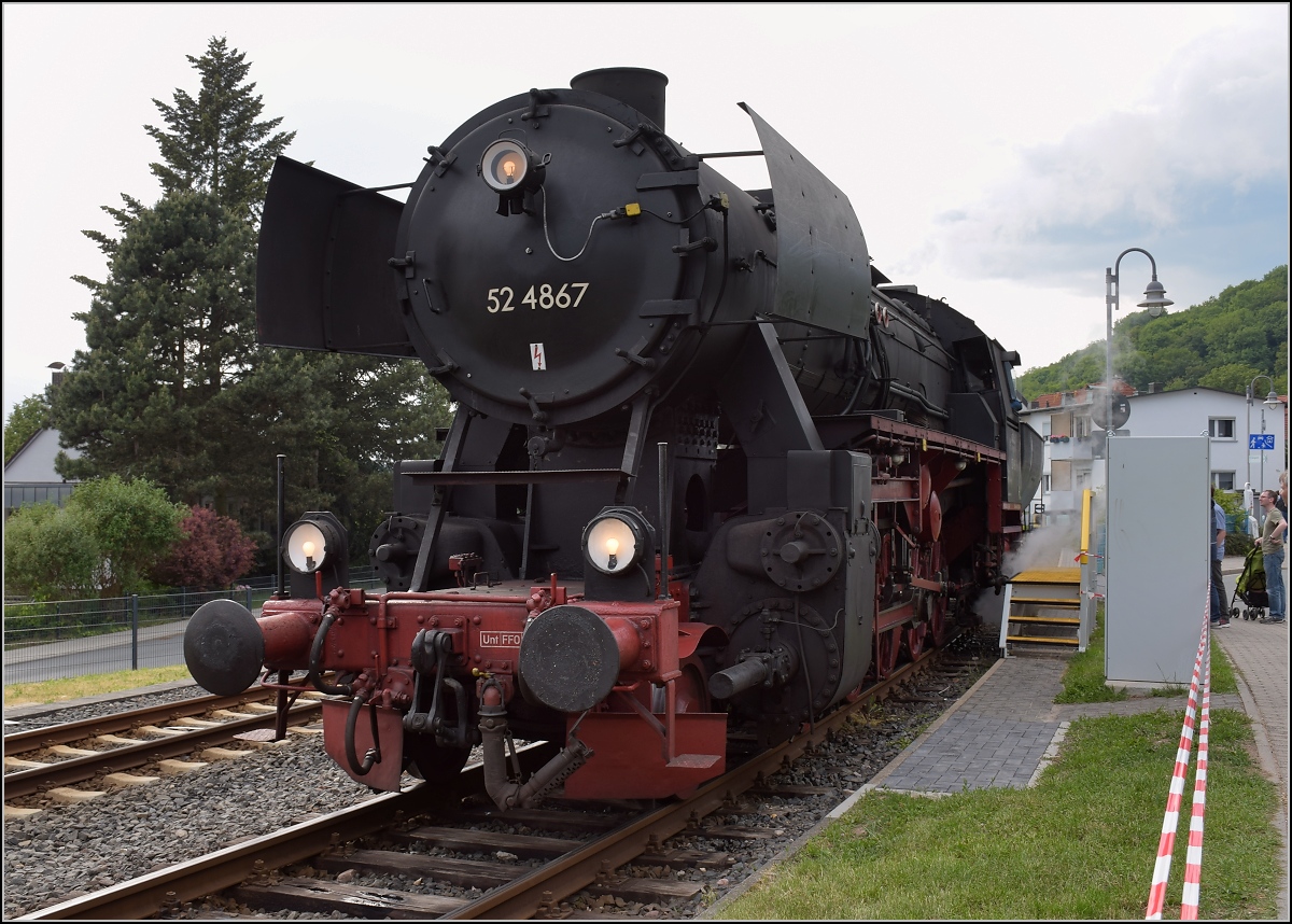 Bahnfest in Königstein. 52 4867 ist in Königstein zur Besichtigung freigegeben. Mai 2018.