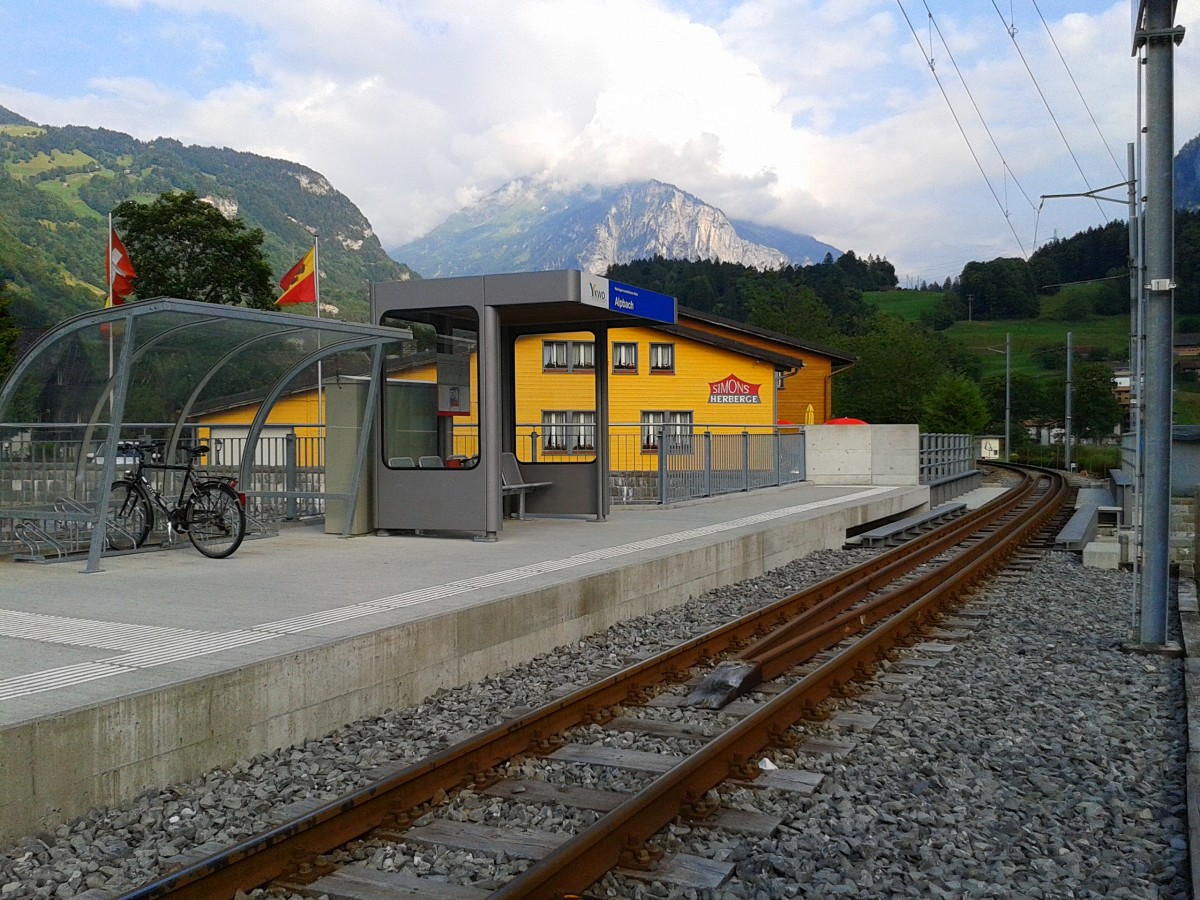 Bahnhaltestelle Meiringen Alpbach am 23.7.2015