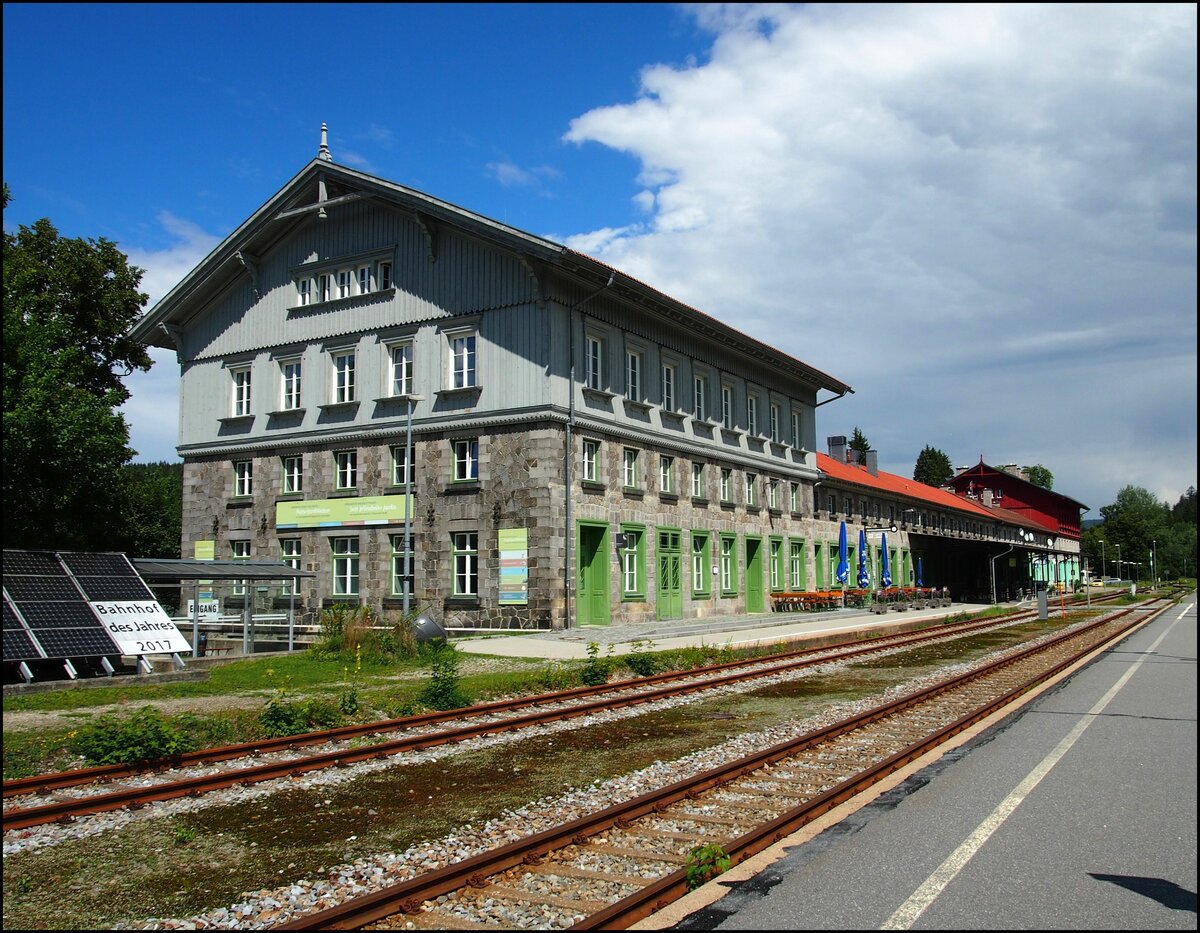 Bahnhof Bayerisch Eisenstein/Zelezna Ruda Alzbetin 16. 8. 2023.