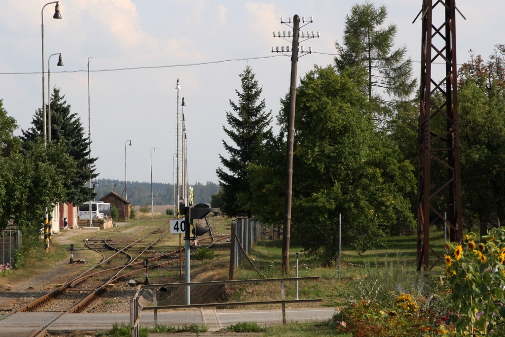 Bahnhof Budisov u Trebice am 24.August 2019.