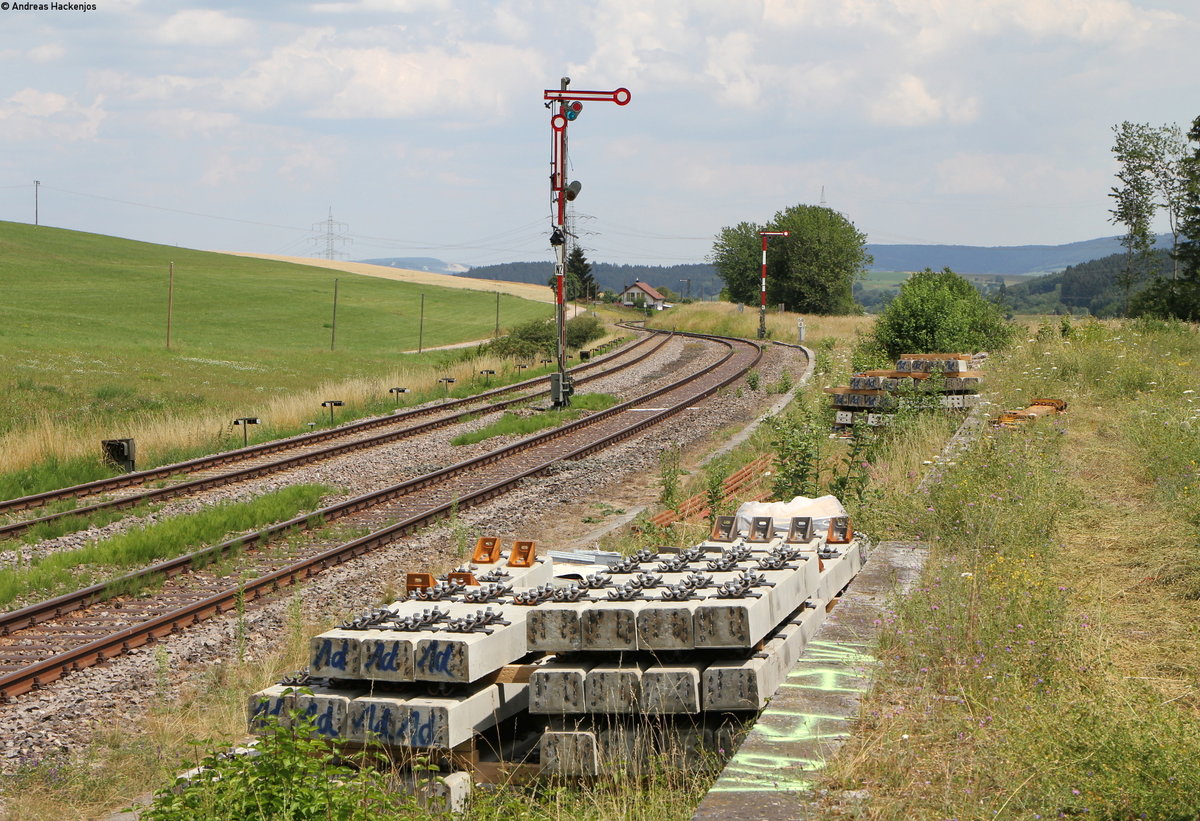 Bahnhof Döggingen 14.7.18. Erste Anzeichen vom Umbau