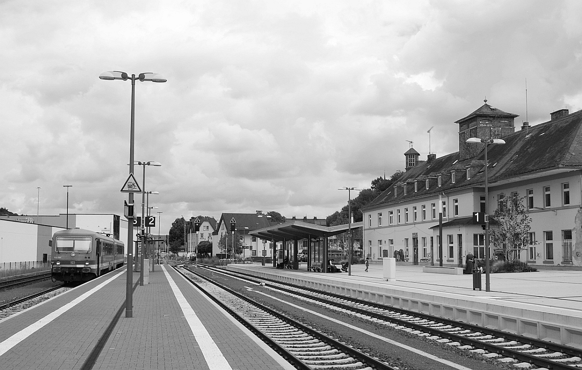 Bahnhof Frankenberg/Eder am 6.8.2016. 