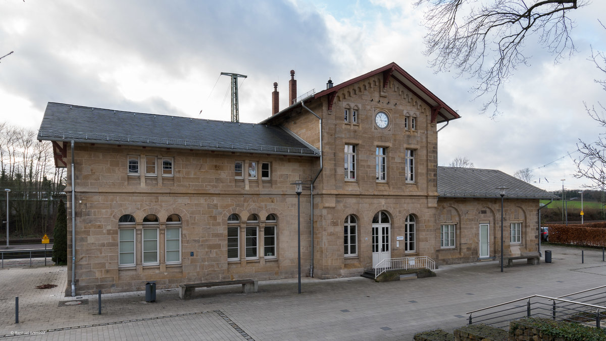 Bahnhof Hasbergen an der Strecke Osnabrück - Münster (01.01.2018).